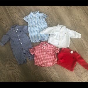 0-3 month Ralph Lauren shirts and onesies